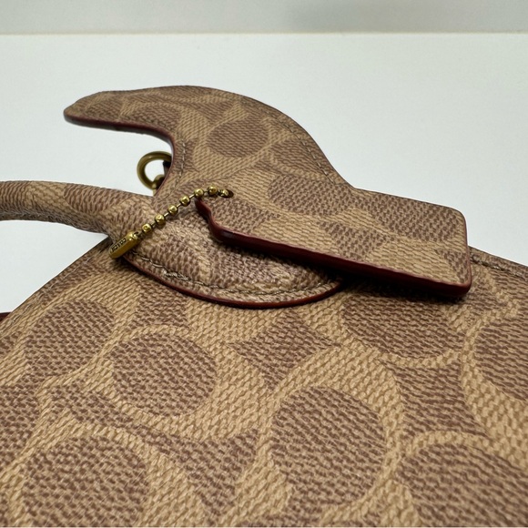 COACH RUNWAY REXY Bag in Tan Signature Canvas With Black Rexy Keychain Charm - Picture 5 of 10